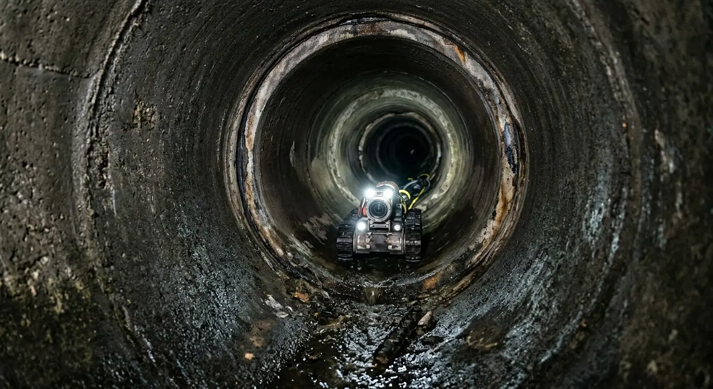 Robotic sewer camera inspecting pipe interior for Sewer Line Repair in Prosper